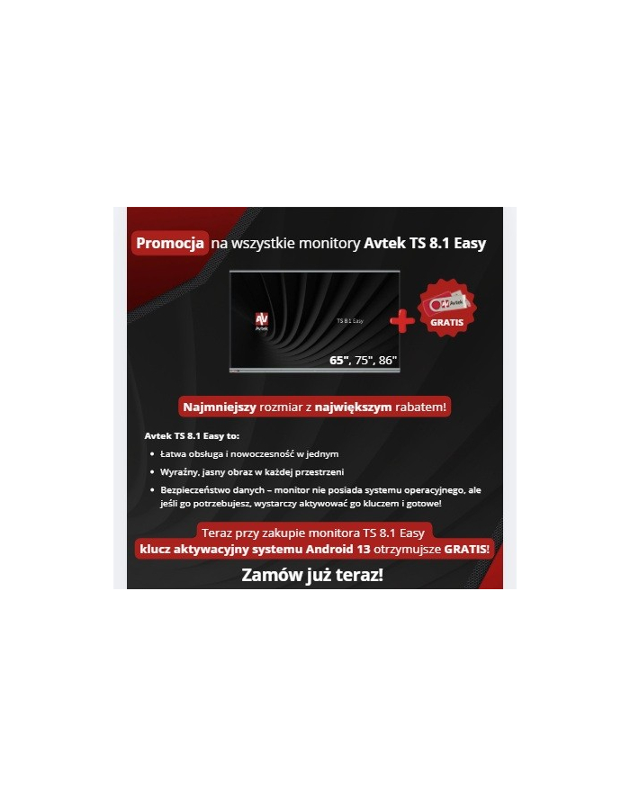 avtek Monitor interaktywny TS 8.1 Easy 75 z System Androidem główny