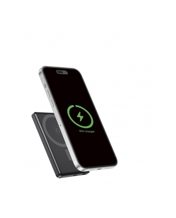 gembird PowerBank bezprzewodowy, magnetyczny, LCD 5000mAh 15W czarny