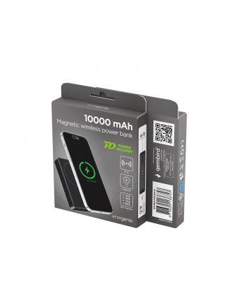 gembird PowerBank 10000mAh 1xUSB-C PD 20W bezprzewodowy 15W czarny nr 1