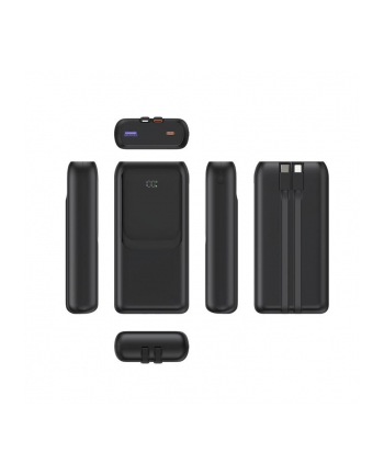 gembird PowerBank 20000mAh ze zintegrowanymi kablami QC 3.0 LCD 20W czarny nr 2