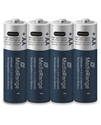 Mediarange Baterie Li-Ion Aa 1.5V 1400mAh Z Usb-c 4 szt.