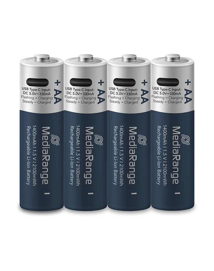Mediarange Baterie Li-Ion Aa 1.5V 1400mAh Z Usb-c 4 szt. główny
