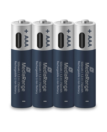 Mediarange Akumulator Li-Ion Aaa 1.5V 500mAh Usb-c 4szt