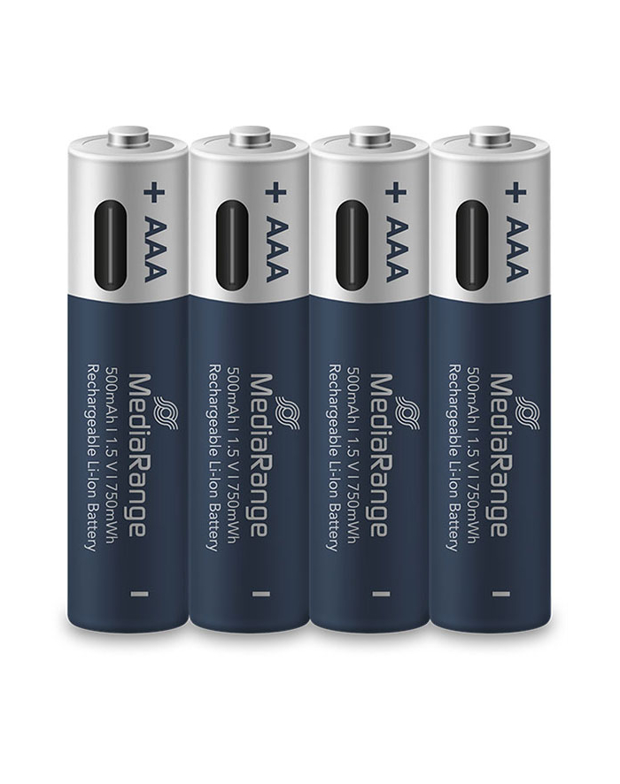 Mediarange Akumulator Li-Ion Aaa 1.5V 500mAh Usb-c 4szt główny