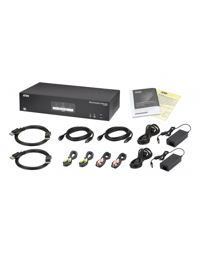 Aten 2-portowy przełącznik KVMP USB 3.0 4K DisplayPort dla ATC CS1922ATC CS1922ATC-AT-G (CS1922ATCATG) główny