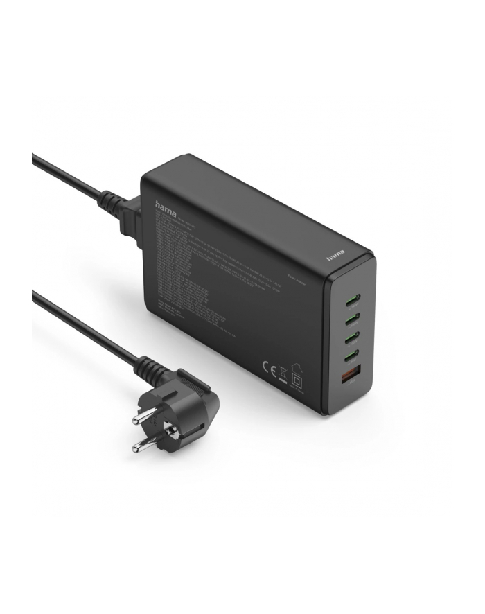 Hama Stacja ładująca 240W USB GaN 4xUSB-C 1xUSB-A Power Delivery QuickCharge (201977) główny