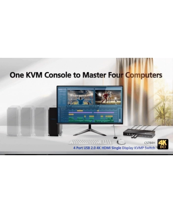 Aten CS784H-AT-G 4-Port USB 4K HDMI KVMPT (CS784HATG)