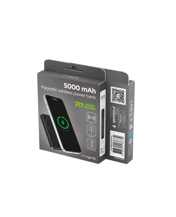 gembird PowerBank bezprzewodowy, magnetyczny 5000mAh 15W czarny