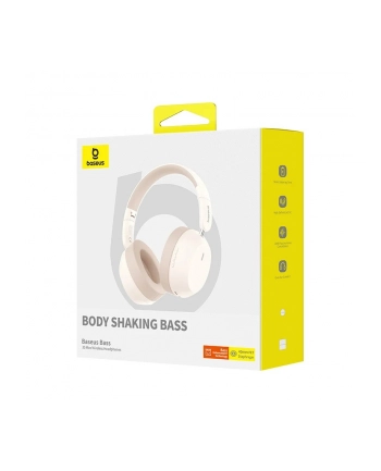 baseus Słuchawki nauszne bluetooth 5.3 BASS 35 MAX beżowe
