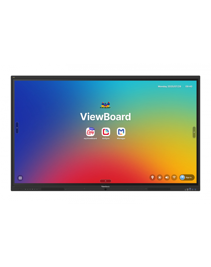 VIEWSONIC 41 series touchscreen 65inch UHD System Android 16 EDLA IR 450 nits 2x20W + sub 15W + 8 array mic 3x USB-C 8/128GB 8-core CPU główny