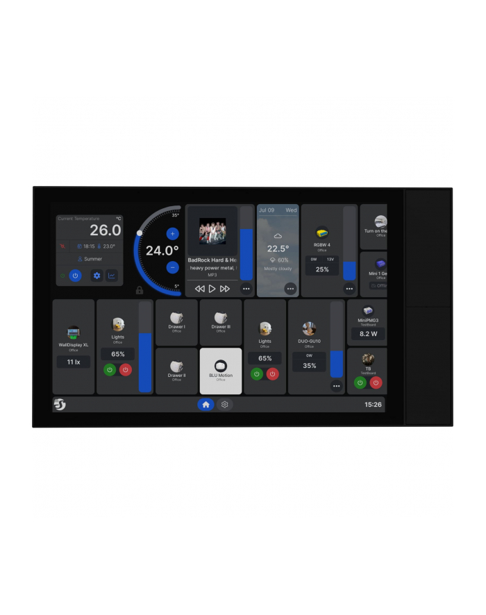 SHELLY Wall Display XL Black WLAN Wall Control Display główny