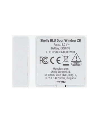 SHELLY BLU Door/Window ZB White Zigbee Contact Sensor