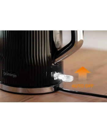 Gorenje K17DPB | Kettle | Electric | 1.7 L | 2200 W | Plastic/Stainless steel | 360° rotational base | Black