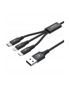 unitek Kabel USB-A 3w1 USB-C/microUSB/ Lightning czarny C14049BK - nr 1