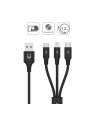 unitek Kabel USB-A 3w1 USB-C/microUSB/ Lightning czarny C14049BK - nr 3