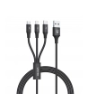 unitek Kabel USB-A 3w1 USB-C/microUSB/ Lightning czarny C14049BK - nr 4