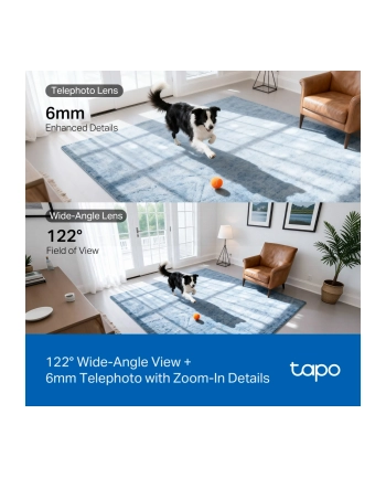 TP-LINK | Tapo C245D | Dual Lens Pan/Tilt Security Camera | Dome | 3 MP | 3.1mm/F1.6 | MicroSD Card up to 512 GB