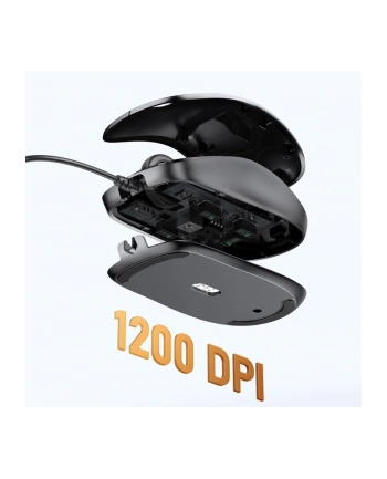 ugreen Mysz przewodowa optyczna 1200 DPI - czarna