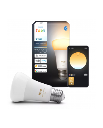 Philips Hue WA 1100 A60 1P EU | E27 | 8.1 W | Warm to cool white light | Bluetooth and Zigbee