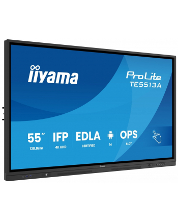 iiyama Monitor 55 '' ProLite TE5513A-B3AG INFRARED,40pkt,IPS,4K,500cd,1200:1,8ms  WiFi,USB, ANDROID 14, Google EDLA,2x20W, uchwyt ścienny