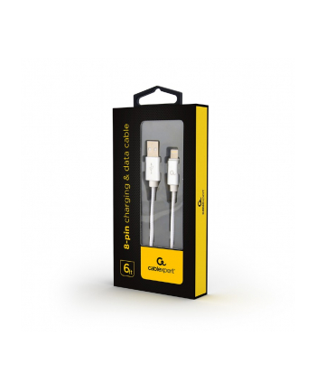 Cablexpert Cotton Braided Micro-USB Cable with Metal Connectors, 1.8 m, Silver Color, Blister | Cablexpert