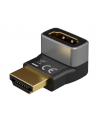 Goobay HDMI Angled Adapter 90° Vertical, 8K at 60 Hz, Gold-Plated, Black/Silver | 72009 - nr 1