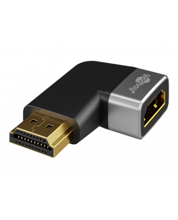 Goobay HDMI Angled Adapter 270° Horizontal, 8K @ 60 Hz, Gold-Plated, Black/Silver | 72012