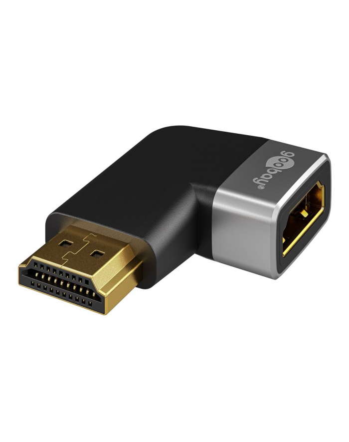 Goobay HDMI Angled Adapter 270° Horizontal, 8K @ 60 Hz, Gold-Plated, Black/Silver | 72012 główny