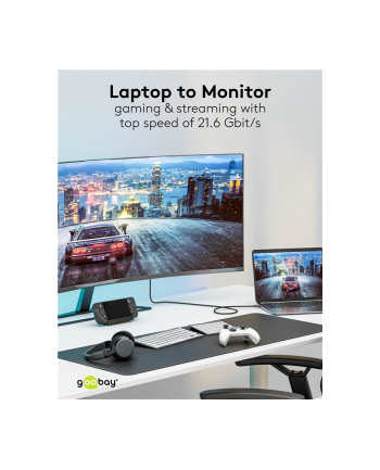 Goobay USB-C to DisplayPort Cable 4K at 60 Hz, 1 m | 75704