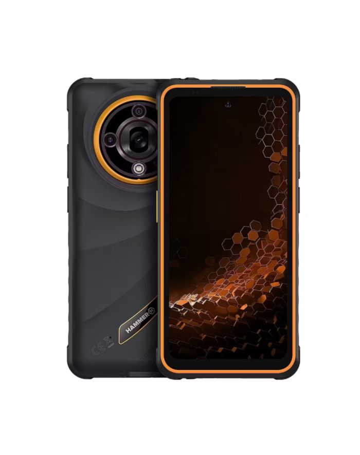 Hammer Iron 6 | Orange | 6.56 '' | IPS | 1612 x 720 pixels | Mediatek | Dimensity 6300 | Internal RAM 6 GB | 128 GB | microSD | Dual SIM | 4G | 5G | Main camera resolution 64 MP | Android | 15 | 6050 mAh główny