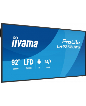 iiyama Monitor wielkoformatowy  92 cale LH9252UWS-B1AG 21:9(5K),24/7,IPS,DP,HDMI,500cd,5000:1,6.5ms