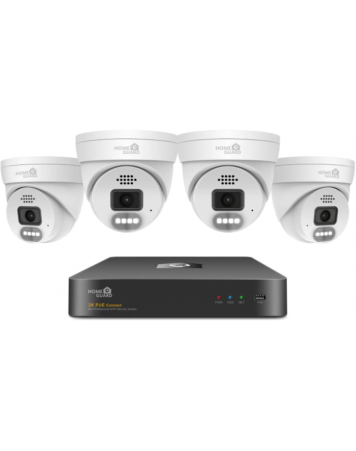 Iget Homeguard Hgnvk84804 Zewnętrzny Zestaw Bezpieczeństwa Poe 2K (5 Mpx) Z Oświetleniem Led I Dźwiękiem główny