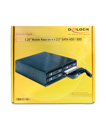 Delock Stelaż przenośny 5.25″ na 4x dyski 2.5″ Sata Hdd Ssd (47220)