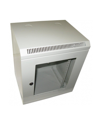 Xtendlan 10'' szafka ścienna 9U 350x140, nosność 50 kg, drzwi z pleksi, spawany, szary (WT9U1935GREY)