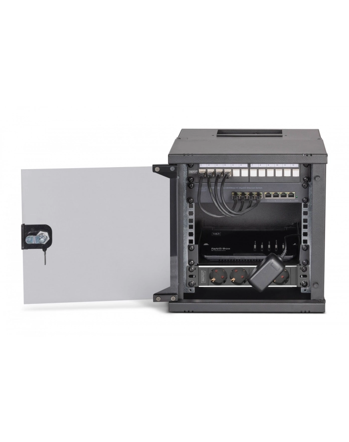 Digitus Pakiet sieciowy 10'', szafka 6U i sprzęt, wersja bl SOHO Pro, bez montażu (DN49101SET) główny