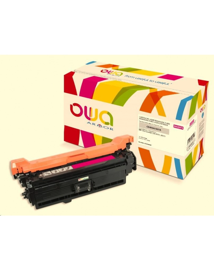Toner OWA Armor do HP Color Laserjet Ese 500 M551, M575, 6000 stron, CE403A, czerwona/magenta główny
