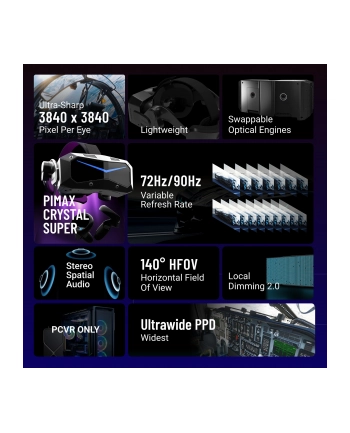 Pimax Crystal Super Ultrawide VR-Brille czarny PVH00010206