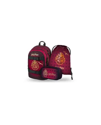 Baagl Zestaw 3 Skate Harry Potter Hogwarts Bordowy Plecak Piórnik T