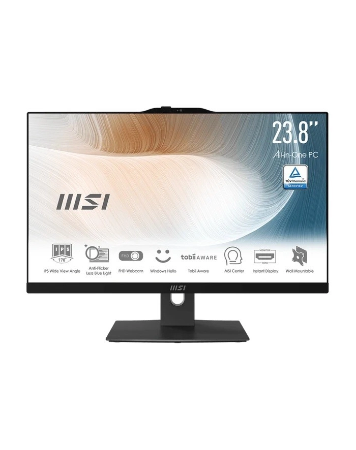 msi Komputer All-in-One Modern AM242P 1M-2088XEU/nOS/Intel Core5 120U/16GB/512SSD/UMA/23.8/Czarny główny
