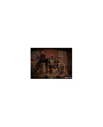 Figurka Boba Fett & Fennec on Throne 23cm Star Wars The Mandalorian Deluxe Art Scale 1/10