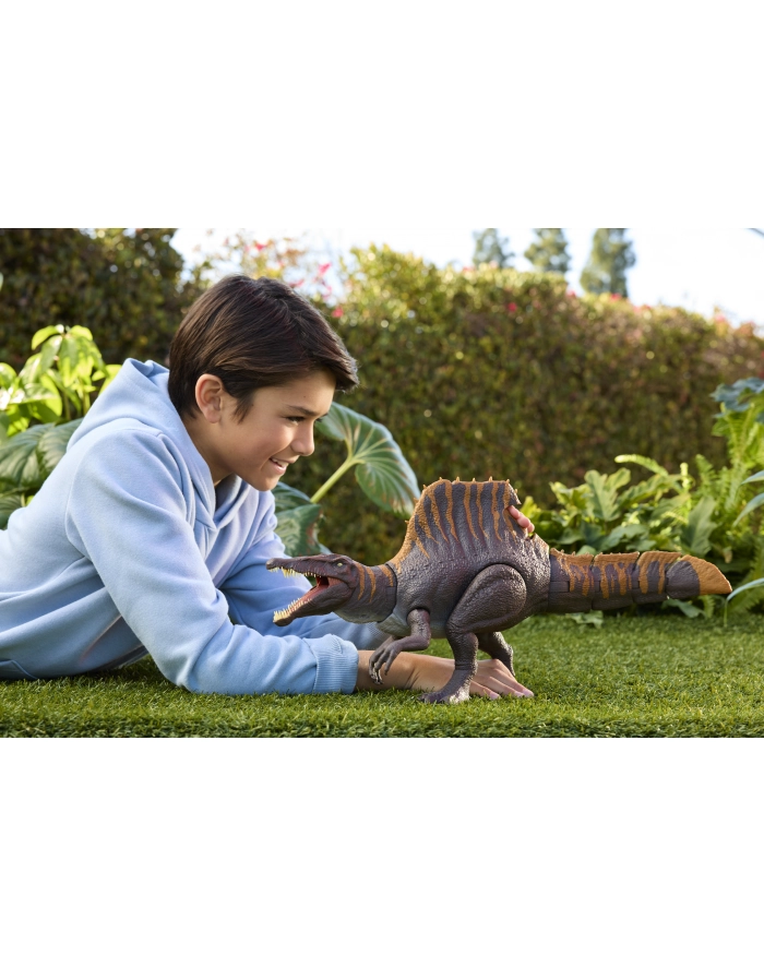 Mattel Jurassic World Tail Thrasher Spinozaur Podwójny atak Figurka dinozaura do ustawiania w różnych pozach z 2 atakami JGB56 główny