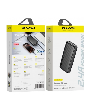 awei Powerbank 20000mAh P6K Pro 2xUSB-A/USB-C