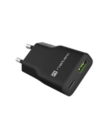 natec Ładowarka sieciowa slim RiberaGAN 1xUSBC+1xUSB-A 20W