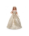 Barbie Signature Świąteczna Barbie 2025 Blondynka Kolekcjonerska lalka modowa w złoto-srebrnej sukni JBH95 - nr 1