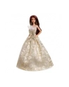 Barbie Signature Świąteczna Barbie 2025 Brązowe włosy Kolekcjonerska lalka modowa w złoto-srebrnej sukni JBJ02 JBH97 - nr 1