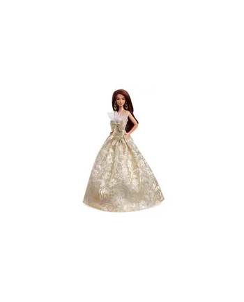 Barbie Signature Świąteczna Barbie 2025 Brązowe włosy Kolekcjonerska lalka modowa w złoto-srebrnej sukni JBJ02 JBH97
