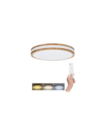 Solight Lampa Sufitowa Led Wo8008 Woody 60 W 4200 Lm 3000-6000 K Dąb Z Pilotem Zdalnego Sterowania