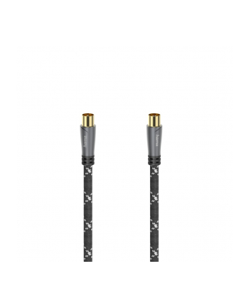 Hama Aerial Cable, Coaxial Male to Coax Female, Metal, Gold-plated, 120 dB,