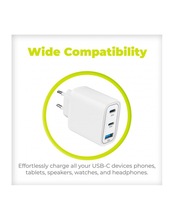 Mobile Origin Gan 40W Ładowarka Mo13 1 Usb-A 2 X Usb-C Biała główny