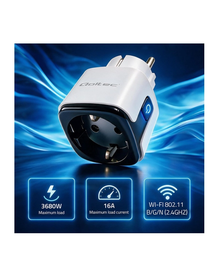 qoltec Inteligentne gniazdko Wi-Fi 16A | timer | watomierz | Tuya główny